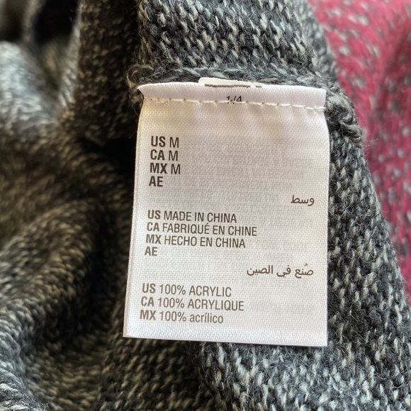 Karen Scott Mid-length Lightweight Cardigan Gray Burgundy Open Front Size Medium - Picture 5 of 5